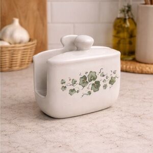 Vintage Ivy Ceramic Napkin Holder – Cottagecore Farmhouse Kitchen Decor